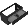 Mexen Rivel bathroom cabinet for under the sink 90 cm, 2 drawers, grooved, matte black - 91A20-09047-2-BFF71