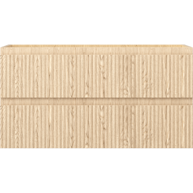 Mexen Rivel bathroom cabinet under washbasin 90 cm, 2 drawers, fluted, oak - 91A20-09047-2-BFF81