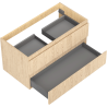 Mexen Rivel bathroom cabinet under the sink 90 cm, 2 drawers, grooved, oak - 91A20-09047-2-BFF81