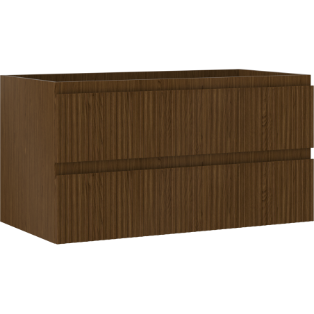 Mexen Rivel bathroom cabinet under sink 90 cm, 2 drawers, grooved, walnut - 91A20-09047-2-BFF86