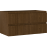 Mexen Rivel bathroom cabinet under sink 90 cm, 2 drawers, grooved, walnut - 91A20-09047-2-BFF86