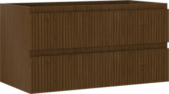 Mexen Rivel bathroom cabinet under sink 90 cm, 2 drawers, grooved, walnut - 91A20-09047-2-BFF86