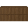 Mexen Rivel bathroom cabinet with sink 90 cm, 2 drawers, fluted, walnut - 91A20-09047-2-BFF86