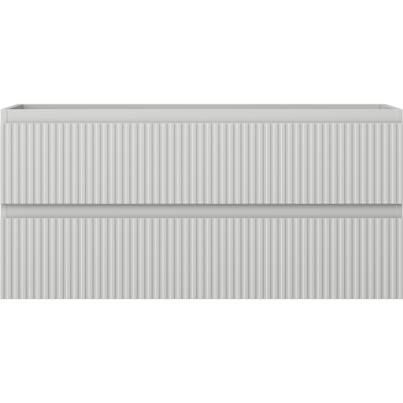 Mexen Rivel 100 cm Under-Sink Bathroom Cabinet, 2 Drawers, Fluted, Matte Grey - 91A20-10047-2-BFF62