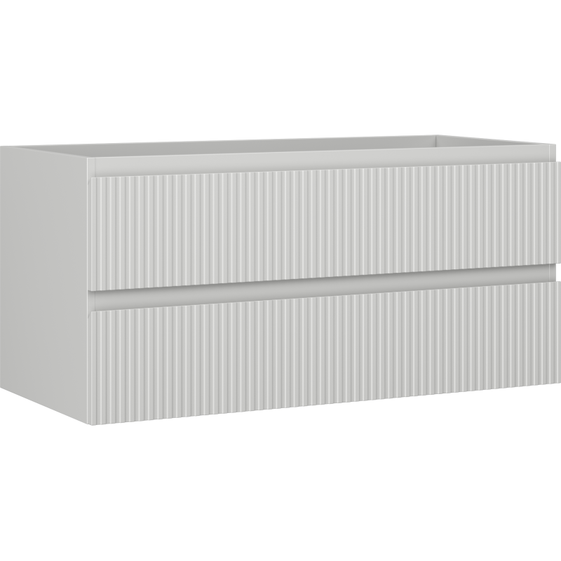 Mexen Rivel bathroom cabinet for washbasin 100 cm, 2 drawers, grooved, matte gray - 91A20-10047-2-BFF62