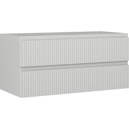 Mexen Rivel bathroom cabinet for washbasin 100 cm, 2 drawers, grooved, matte gray - 91A20-10047-2-BFF62