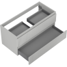 Mexen Rivel bathroom cabinet for washbasin 100 cm, 2 drawers, grooved, matte gray - 91A20-10047-2-BFF62