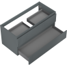 Mexen Rivel bathroom cabinet under sink 100 cm, 2 drawers, fluted, matte graphite - 91A20-10047-2-BFF66