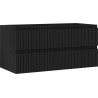 Mexen Rivel bathroom cabinet under sink 100 cm, 2 drawers, grooved, black matte - 91A20-10047-2-BFF71