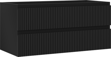 Mexen Rivel bathroom cabinet under sink 100 cm, 2 drawers, grooved, black matte - 91A20-10047-2-BFF71