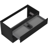 Mexen Rivel bathroom cabinet under sink 100 cm, 2 drawers, grooved, black matte - 91A20-10047-2-BFF71