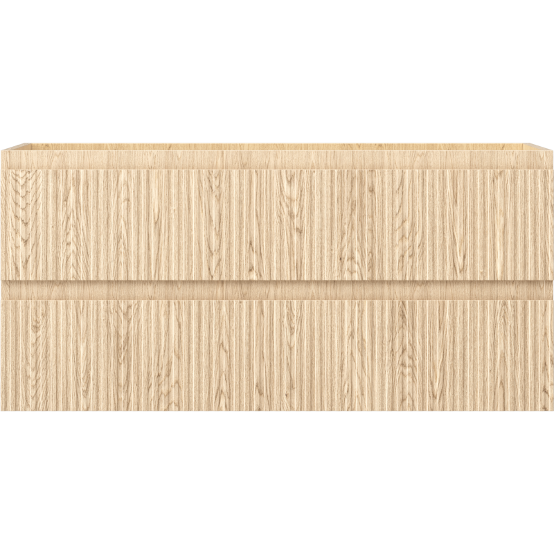 Mexen Rivel bathroom cabinet for sink 100 cm, 2 drawers, fluted, oak - 91A20-10047-2-BFF81