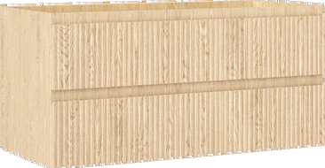 Mexen Rivel bathroom cabinet for washbasin 100 cm, 2 drawers, fluted, oak - 91A20-10047-2-BFF81