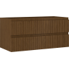 Mexen Rivel bathroom cabinet under sink 100 cm, 2 drawers, grooved, walnut - 91A20-10047-2-BFF86