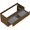 Mexen Rivel bathroom cabinet under sink 100 cm, 2 drawers, grooved, walnut - 91A20-10047-2-BFF86