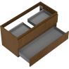 Mexen Rivel bathroom cabinet under sink 100 cm, 2 drawers, grooved, walnut - 91A20-10047-2-BFF86
