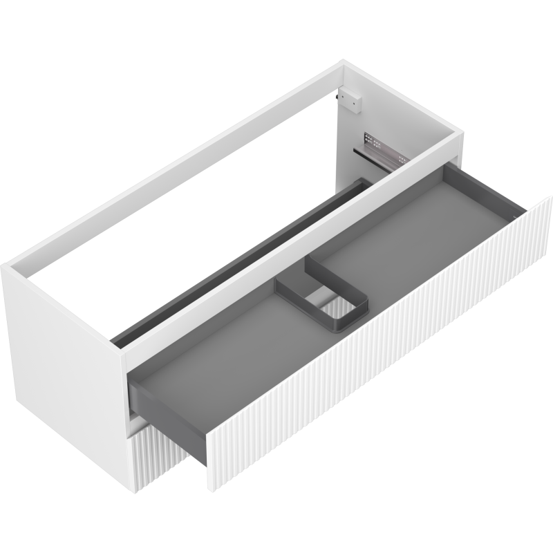 Mexen Rivel bathroom cabinet for washbasin 120 cm, 2 drawers, grooved, white matte - 91A20-12047-2-BFF01