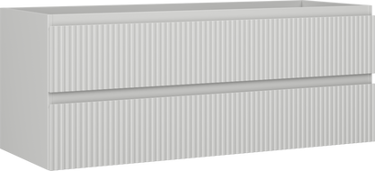 Mexen Rivel 120 cm bathroom cabinet with sink, 2 drawers, grooved, grey matte - 91A20-12047-2-BFF62