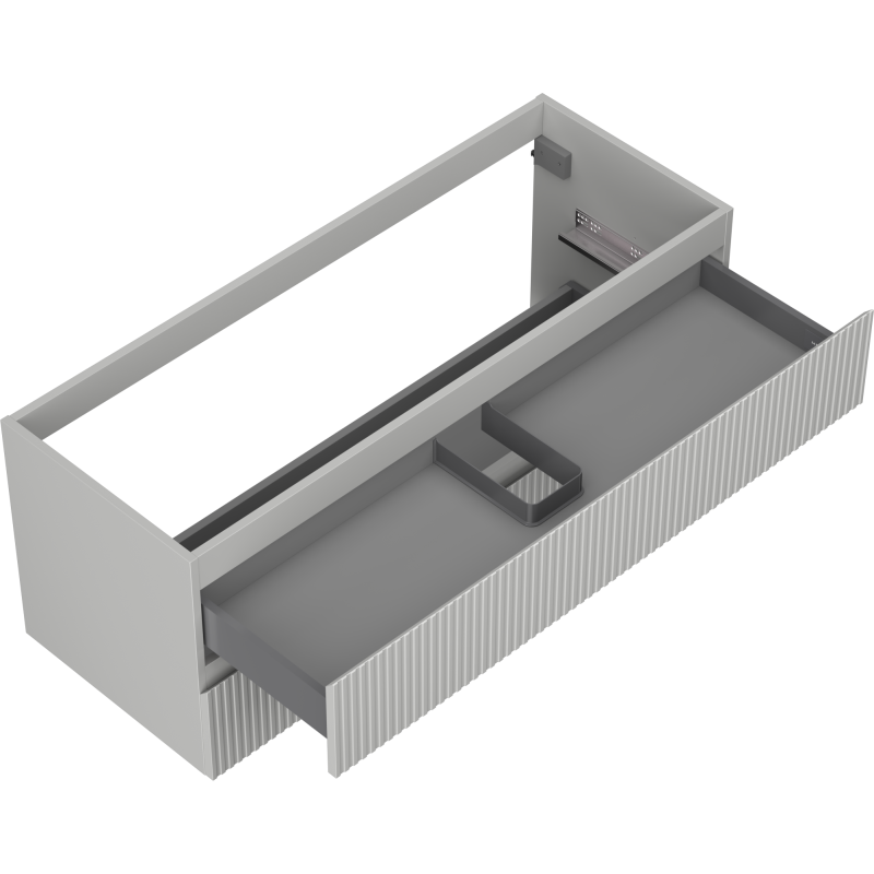 Mexen Rivel 120 cm bathroom cabinet with sink, 2 drawers, grooved, grey matte - 91A20-12047-2-BFF62