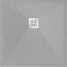 Mexen Stone+ composite square shower tray, 100 x 100 cm, gray-concrete - 44611010