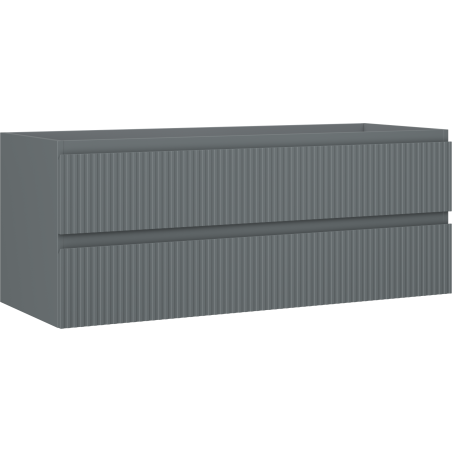 Mexen Rivel bathroom cabinet under sink 120 cm, 2 drawers, grooved, matte graphite - 91A20-12047-2-BFF66