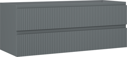 Mexen Rivel bathroom cabinet for washbasin 120 cm, 2 drawers, grooved, matte graphite - 91A20-12047-2-BFF66