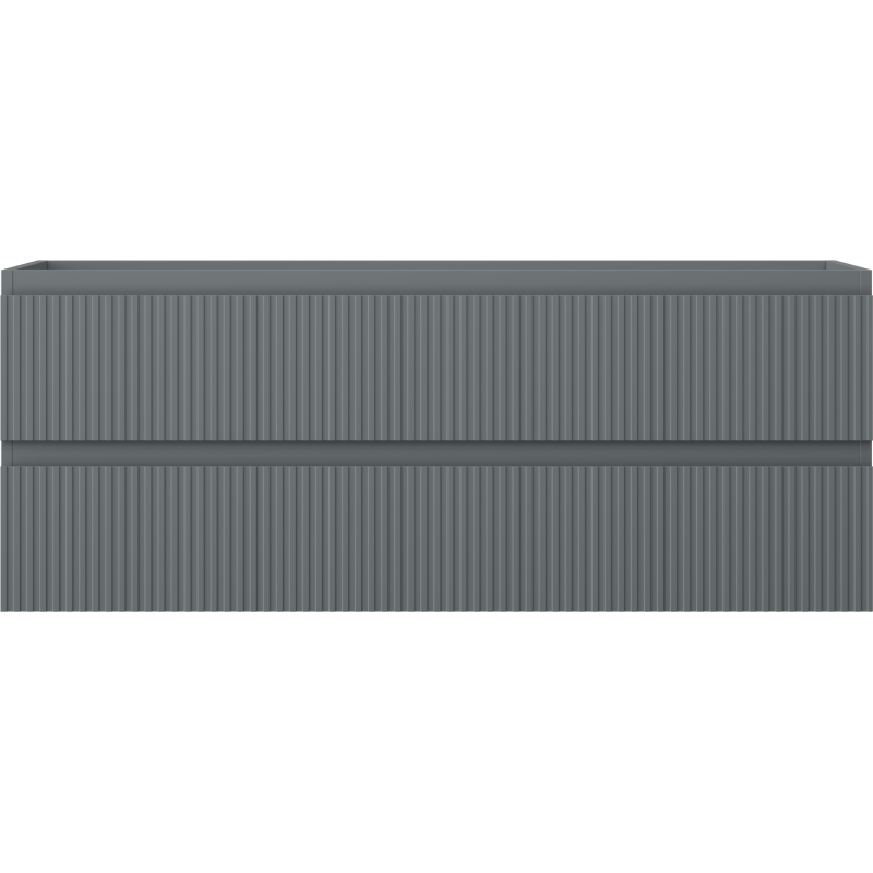 Mexen Rivel bathroom cabinet for washbasin 120 cm, 2 drawers, grooved, matte graphite - 91A20-12047-2-BFF66