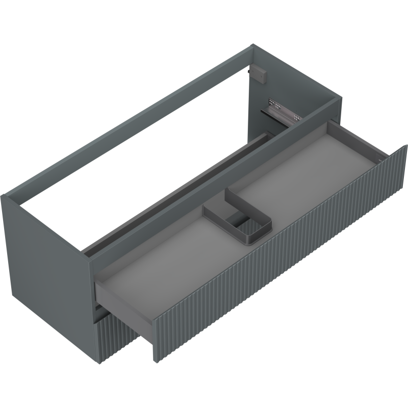 Mexen Rivel bathroom cabinet for washbasin 120 cm, 2 drawers, grooved, matte graphite - 91A20-12047-2-BFF66