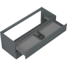 Mexen Rivel bathroom cabinet under sink 120 cm, 2 drawers, grooved, matte graphite - 91A20-12047-2-BFF66