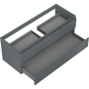 Mexen Rivel bathroom cabinet under sink 120 cm, 2 drawers, grooved, matte graphite - 91A20-12047-2-BFF66
