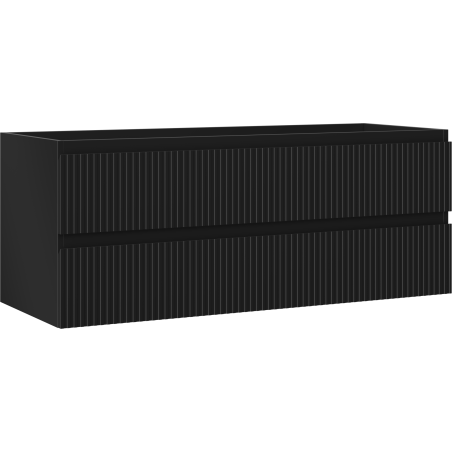 Mexen Rivel bathroom cabinet under sink 120 cm, 2 drawers, fluted, black matte - 91A20-12047-2-BFF71