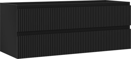 Mexen Rivel bathroom cabinet under sink 120 cm, 2 drawers, fluted, black matte - 91A20-12047-2-BFF71