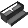 Mexen Rivel bathroom cabinet under sink 120 cm, 2 drawers, fluted, black matte - 91A20-12047-2-BFF71