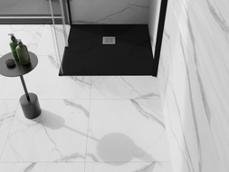 Mexen Stone+ composite square shower tray 70 x 70 cm, black - 44707070