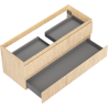 Mexen Rivel bathroom cabinet under sink 120 cm, 2 drawers, grooved, oak - 91A20-12047-2-BFF81