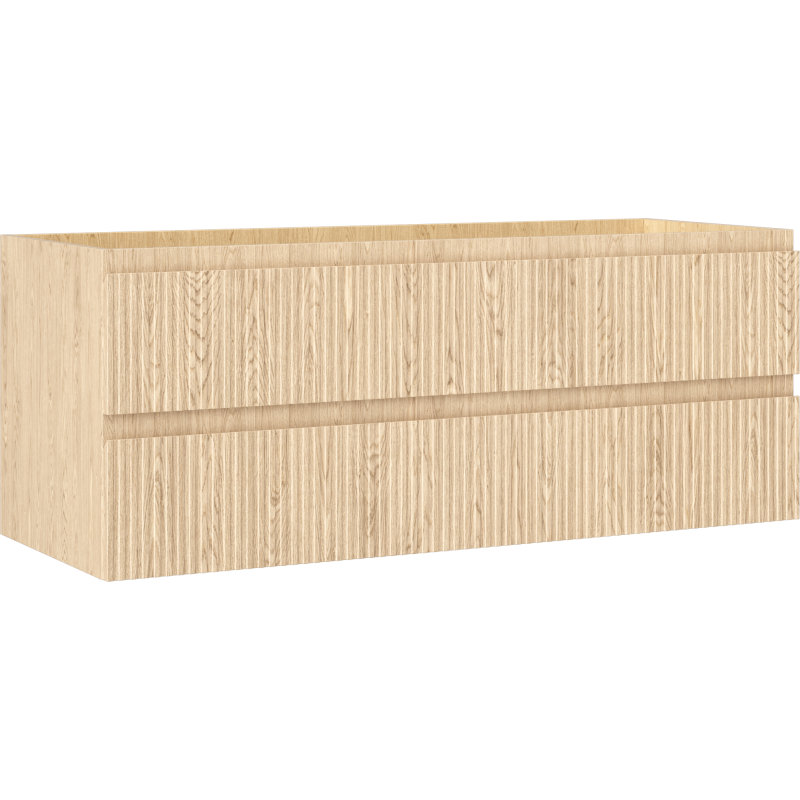 Mexen Rivel bathroom cabinet under sink 120 cm, 2 drawers, grooved, oak - 91A20-12047-2-BFF81