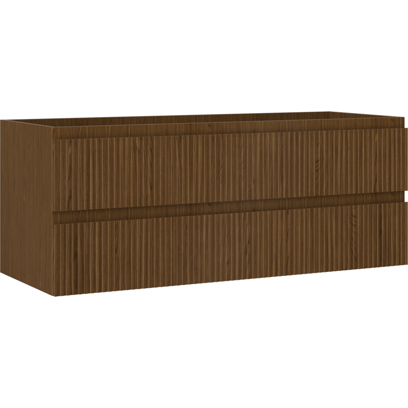 Mexen Rivel bathroom cabinet under sink 120 cm, 2 drawers, grooved, walnut - 91A20-12047-2-BFF86