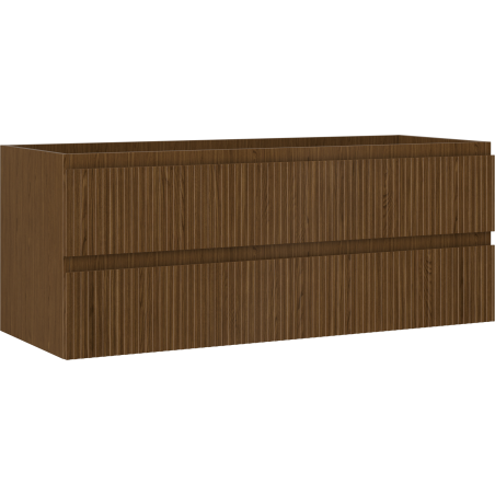 Mexen Rivel bathroom cabinet under-sink 120 cm, 2 drawers, fluted, walnut - 91A20-12047-2-BFF86