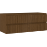 Mexen Rivel bathroom cabinet under-sink 120 cm, 2 drawers, fluted, walnut - 91A20-12047-2-BFF86