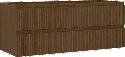 Mexen Rivel bathroom cabinet under sink 120 cm, 2 drawers, grooved, walnut - 91A20-12047-2-BFF86