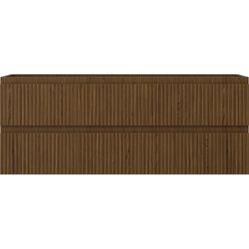 Mexen Rivel bathroom cabinet under sink 120 cm, 2 drawers, grooved, walnut - 91A20-12047-2-BFF86