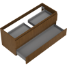 Mexen Rivel bathroom cabinet under-sink 120 cm, 2 drawers, fluted, walnut - 91A20-12047-2-BFF86