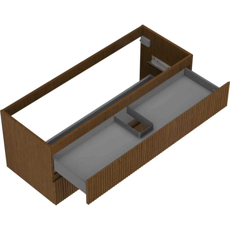 Mexen Rivel bathroom cabinet under sink 120 cm, 2 drawers, grooved, walnut - 91A20-12047-2-BFF86