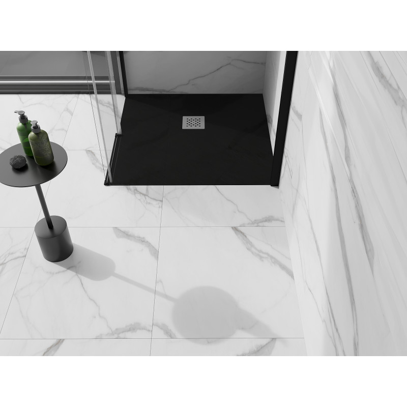 Mexen Stone+ composite square shower tray 100 x 100 cm, black - 44701010