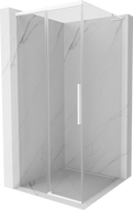Mexen Rox L sliding shower cabin 90 x 90 cm, transparent, white - 8C2L-090-090-20-00