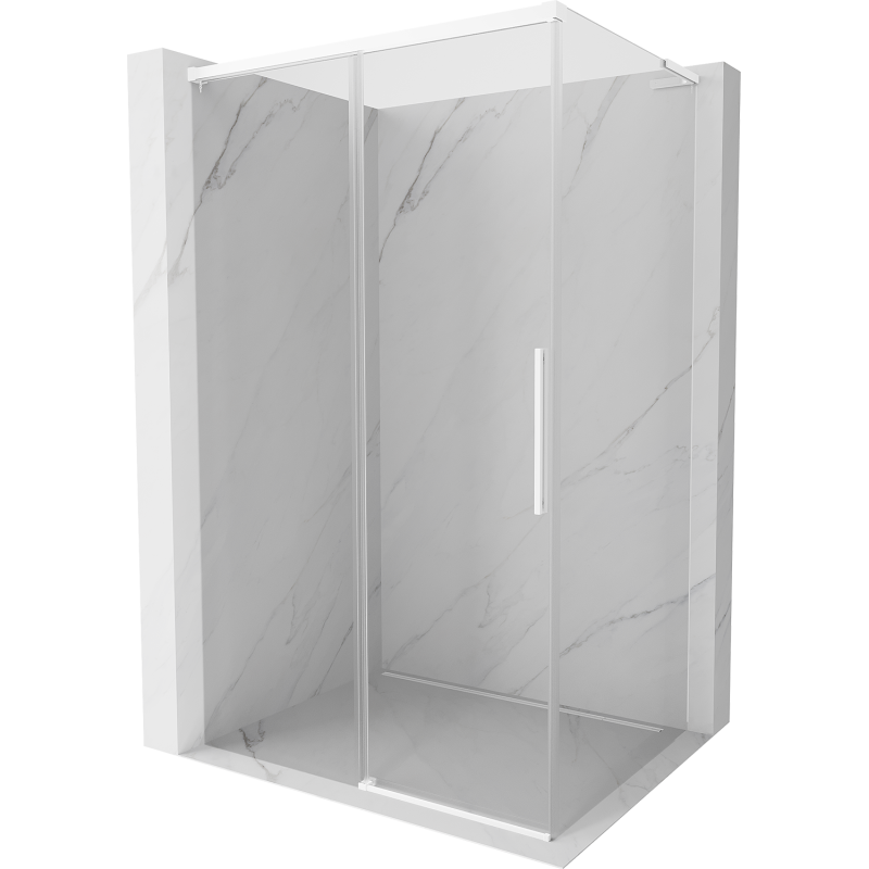 Mexen Rox L sliding shower enclosure 110 x 95 cm, transparent, white - 8C2L-110-095-20-00