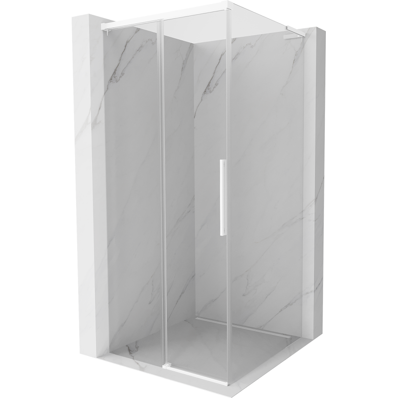 Mexen Rox L sliding shower enclosure 120 x 120 cm, transparent, white - 8C2L-120-120-20-00
