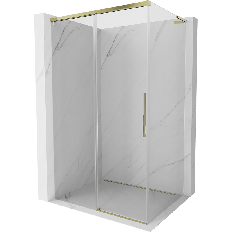 Mexen Rox L sliding shower enclosure 95 x 75 cm, transparent, gold - 8C2L-095-075-50-00
