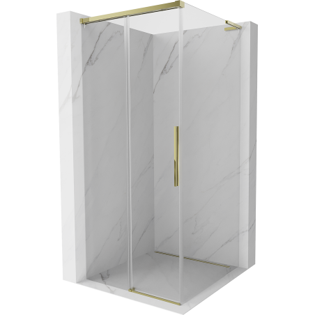 Mexen Rox L sliding shower enclosure 90 x 90 cm, transparent, gold - 8C2L-090-090-50-00