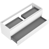 Mexen Rivel bathroom cabinet for under sink 140 cm, 2 drawers, fluted, white matte - 91A20-14047-2-BFF01